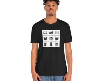 Minimal Book Icons Tee | Reading Library Bookstack T-shirt