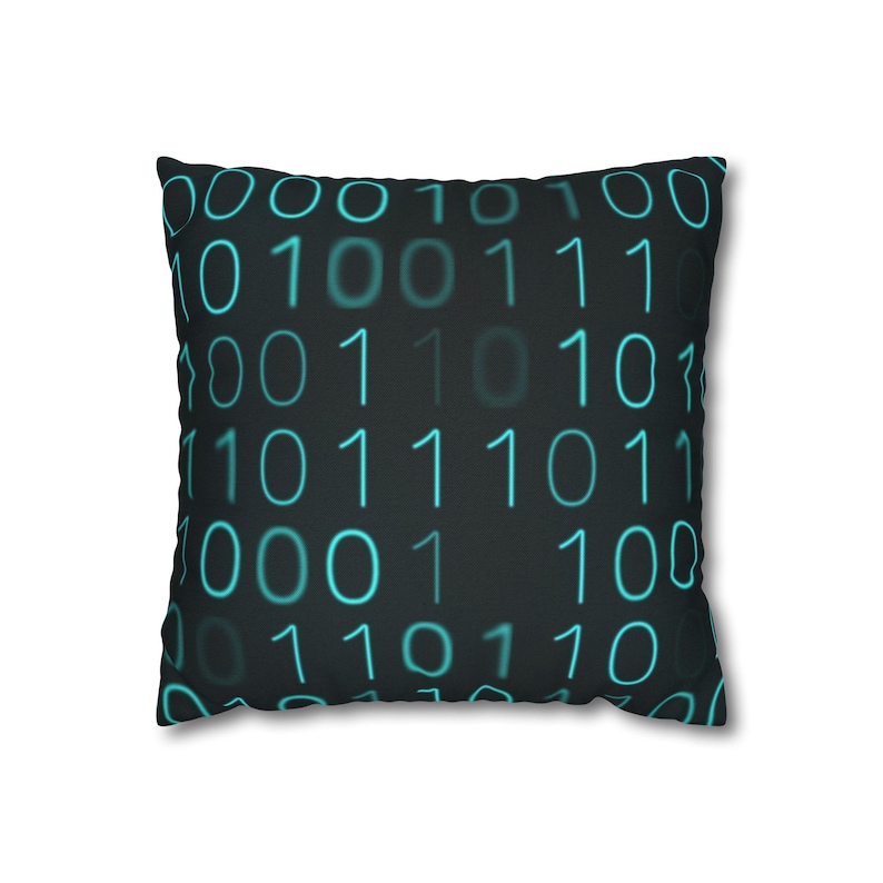 Binär Code Kissenbezug | Polyester quadratischer Kissenbezug Bild 1