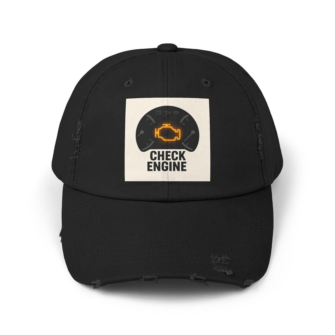 Engine Block Hat Distressed Check Engine Cap | Unisex Cotton Twill Hat - Etsy