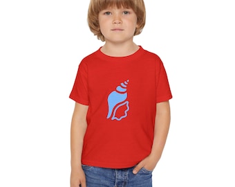 Conch Shell Toddler T-shirt: Beach Vibes Kids Cotton Tee