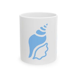 Seashell Ceramic Mug | Beach Lover Gift, Coastal Decor, Sea Life Mug, Ocean Theme, Relaxing Coffee Cup