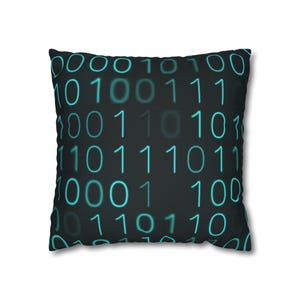Binär Code Kissenbezug | Polyester quadratischer Kissenbezug Bild 8