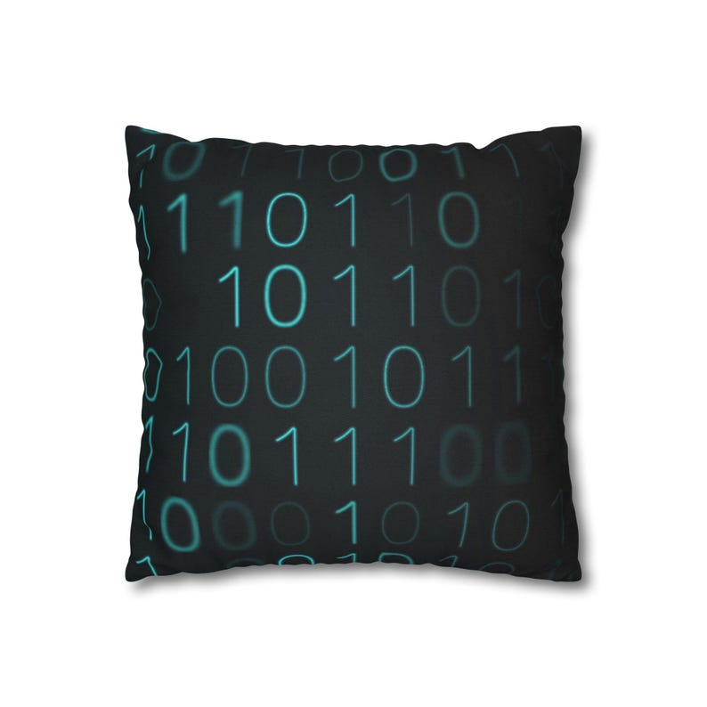 Binär Code Kissenbezug | Polyester quadratischer Kissenbezug Bild 3