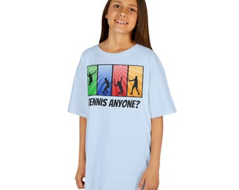 Tennis Anyone Kids Tee, Children's Tennis Shirt, Youth Tennis Theme Top, Sports Lover Gift, Kids Tennis Apparel