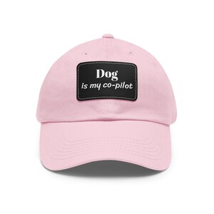 Dog Co-Pilot Dad Hat with Leather Patch, Gift for Pet Lovers, Adjustable Cap, Unique Dog Hat, Casual Lifestyle Accessory
