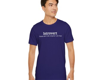 Camiseta para introvertidos / Camiseta minimalista de algodón, humor discreto (100% algodón)