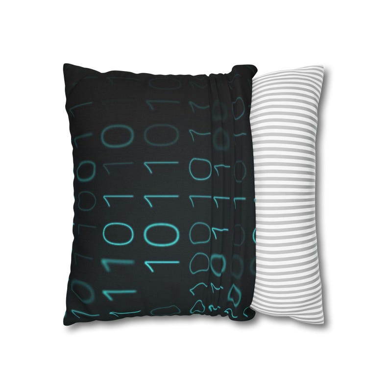 Binär Code Kissenbezug | Polyester quadratischer Kissenbezug Bild 11