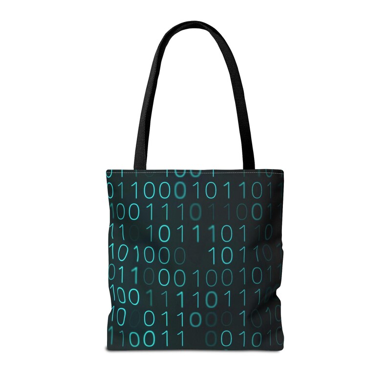Binary Code Pattern Tote Bag | Tech Coding Matrix Design image 11