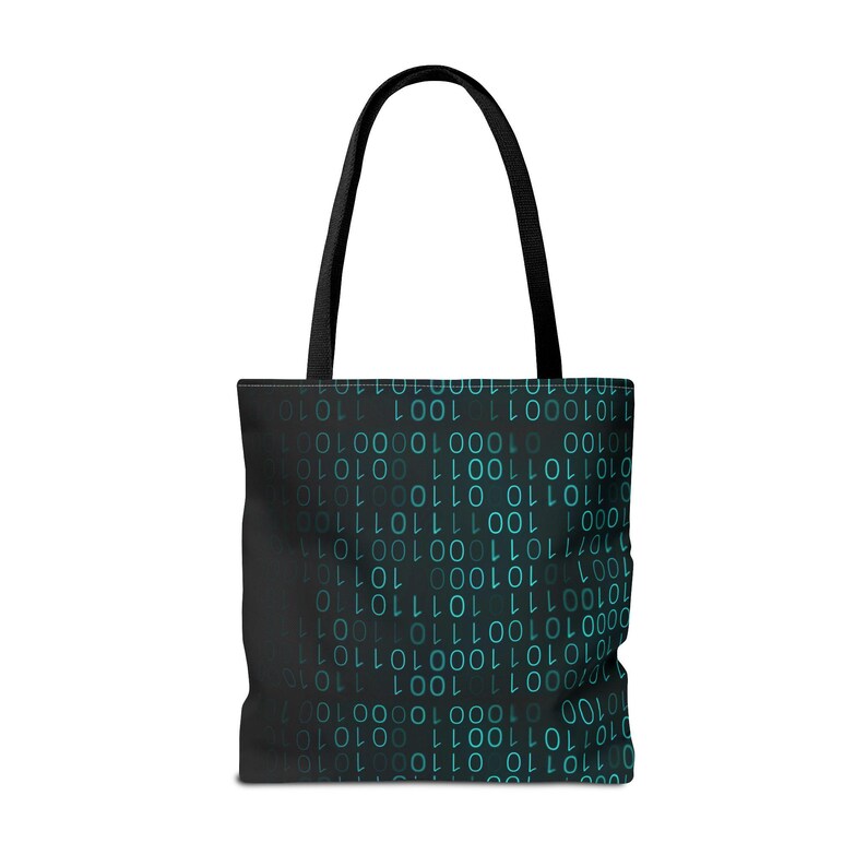 Binary Code Pattern Tote Bag | Matrix Tech Computer Data AOP image 18
