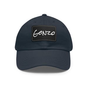 Gonzo Dad Hat, Leather Patch Cap for Men, Adjustable Baseball Hat, Unique Dad Gift, Hipster Hat with Patch