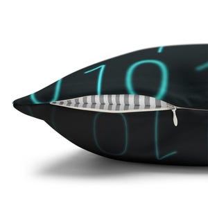 Binär Code Kissenbezug | Polyester quadratischer Kissenbezug Bild 5