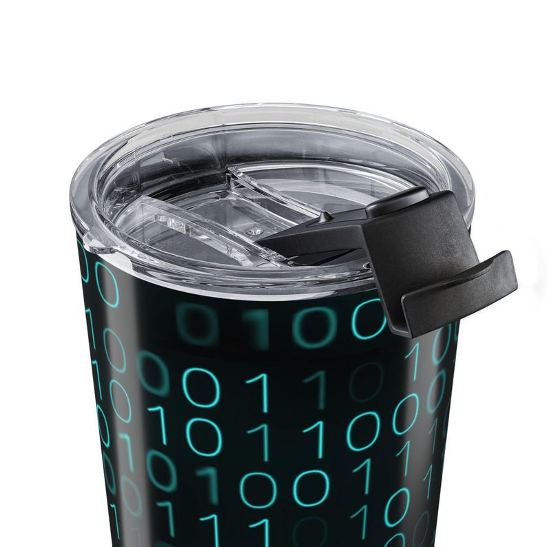 Vaso térmico de 20 oz con diseño de código binario / Vaso de viaje para programadores tecnológicos imagen 6