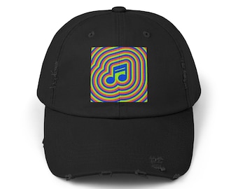 Psychedelic Music Note Cap | Trippy Neon Soundwave Hat