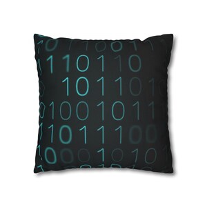 Binär Code Kissenbezug | Polyester quadratischer Kissenbezug Bild 10