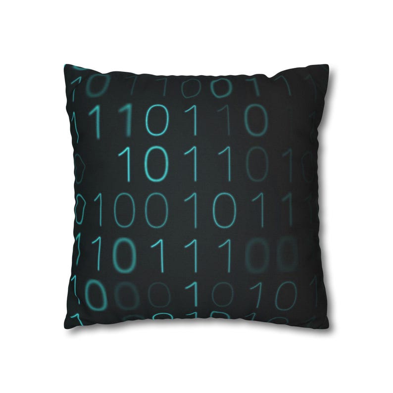 Binär Code Kissenbezug | Polyester quadratischer Kissenbezug Bild 10