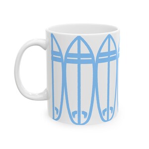 Surfboards Ceramic Coffee Mug: Ocean Beach Decor
