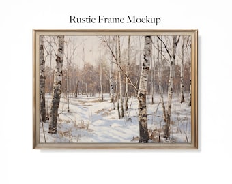 Rustic Frame Mockup | Antique Wall Art Mockup | Vintage Frame Mockup | Horizontal Wood Mockup Frame | ISO Frame Mockup | PSD JPG