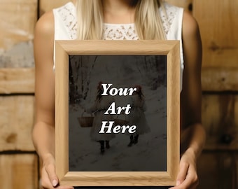 Rustic Frame Mockup | Farmhouse Decor Cottagecore Wall Art Mockup | Vintage Frame Mockup | Wood Mockup Frame | 2 PSD files