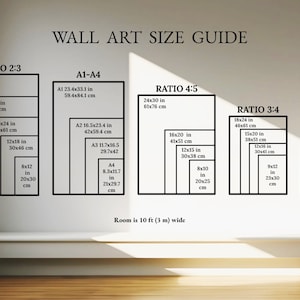 Wall Art Size Guide Frame Size Guide Print Size Guide Digital Print Size Guide Wall Art Ratio Guide Art Size Guide Digital Download