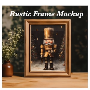 Rustic Frame Mockup | Farmhouse Decor Cottagecore Wall Art Mockup | Vintage Frame Mockup | Wood Mockup Frame | 2 PSD files