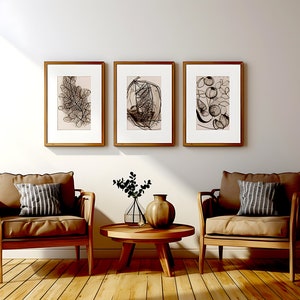 3 Frame-mockup instellen | Minimalistische muurkunst mockup | Boho houten frame mockup | Verticaal houten mockupframe | ISO Frame Mockup Drie Set