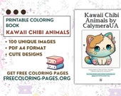 Kawaii Chibi Animals - Charming Cute Chibi Valentines Printable Coloring Book PDF for Adults and Kids