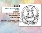 Easter Coloring Pages Bundle - Printable Easter Egg Designs, Religious Themes, Cute Bunnies, and More!