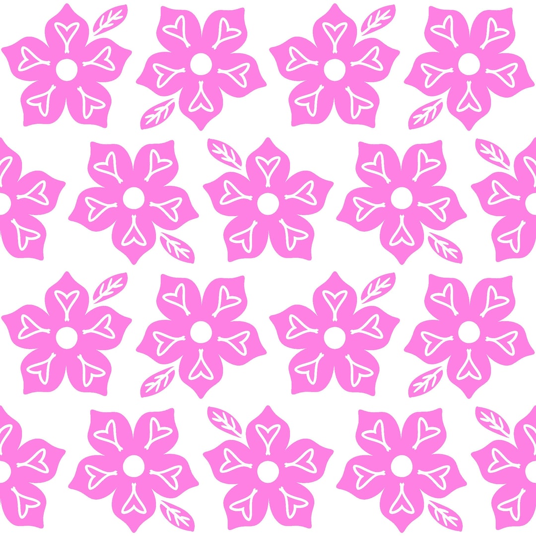 Pink Flower Seamless Pattern - Etsy