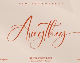 Airythey Font, Handwritten Font, Beautiful Font, Script Font, Vintage Font, Calligraphy Font, Classic Font, Elegant Font, Wedding Font