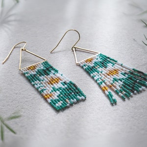 Handmade jewelry fringe earring image 1