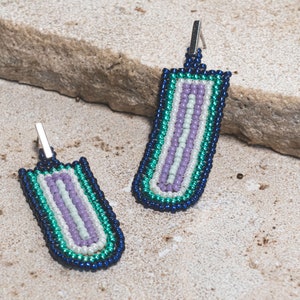 Handmade earrings - beaded earrings - statement jewelry - miyuki glass beads