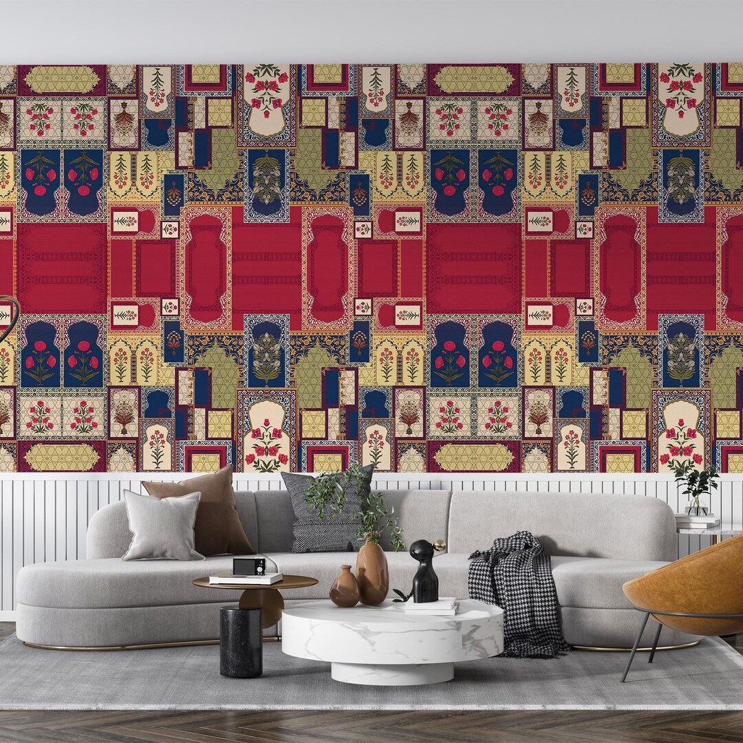 Indian Mughal Jharokha Wallpaper Mural for Feature Wall | Traditional ...