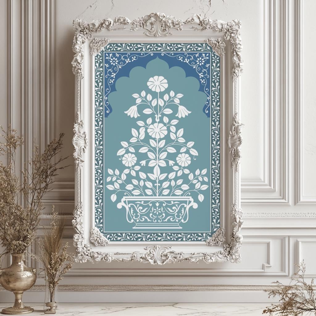 Traditional Indian Floral Wallpaper - Vintage Mughal and Rajasthani Art ...