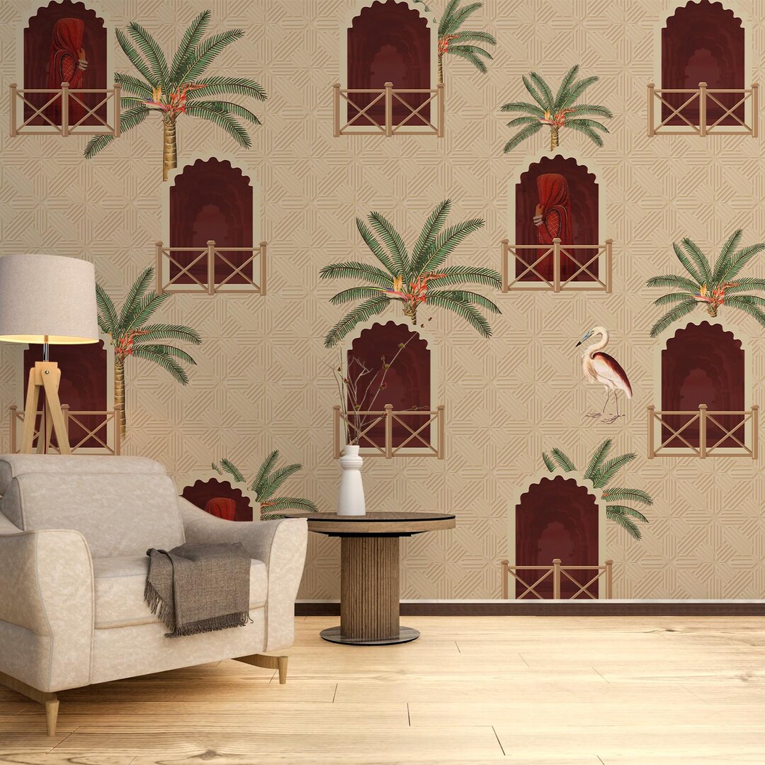 Rajasthani Cultural Heritage Wallpaper Mural | Indian Jharokha Wall ...