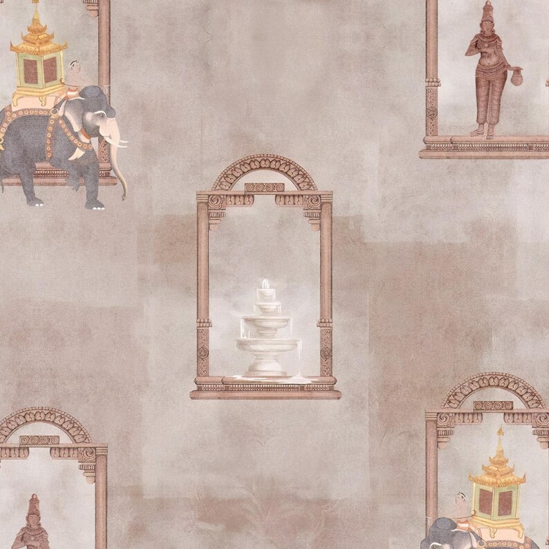 Traditional Mughal Art Wallpaper Mural | Vintage Indian Woman and ...