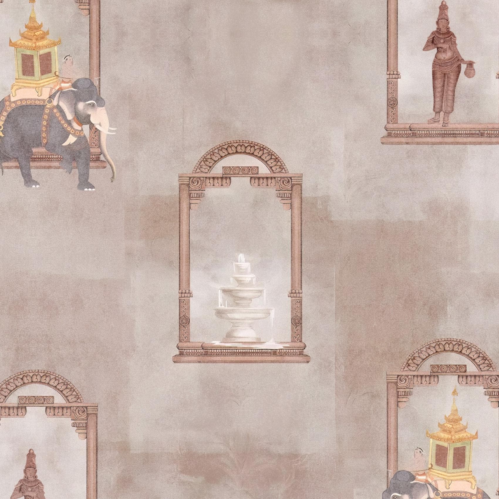 Traditional Mughal Art Wallpaper Mural | Vintage Indian Woman and ...