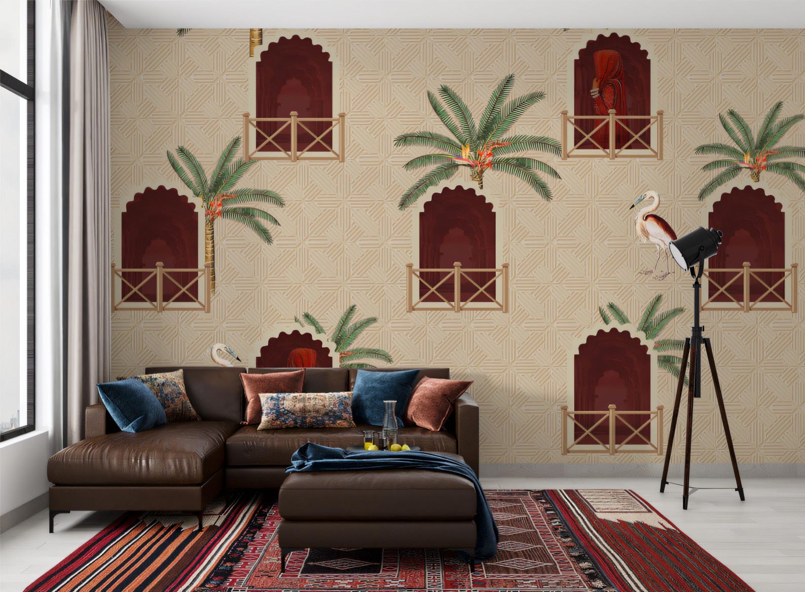 Rajasthani Cultural Heritage Wallpaper Mural | Indian Jharokha Wall ...