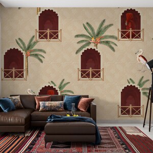 Rajasthani Cultural Heritage Wallpaper Mural | Indian Jharokha Wall ...