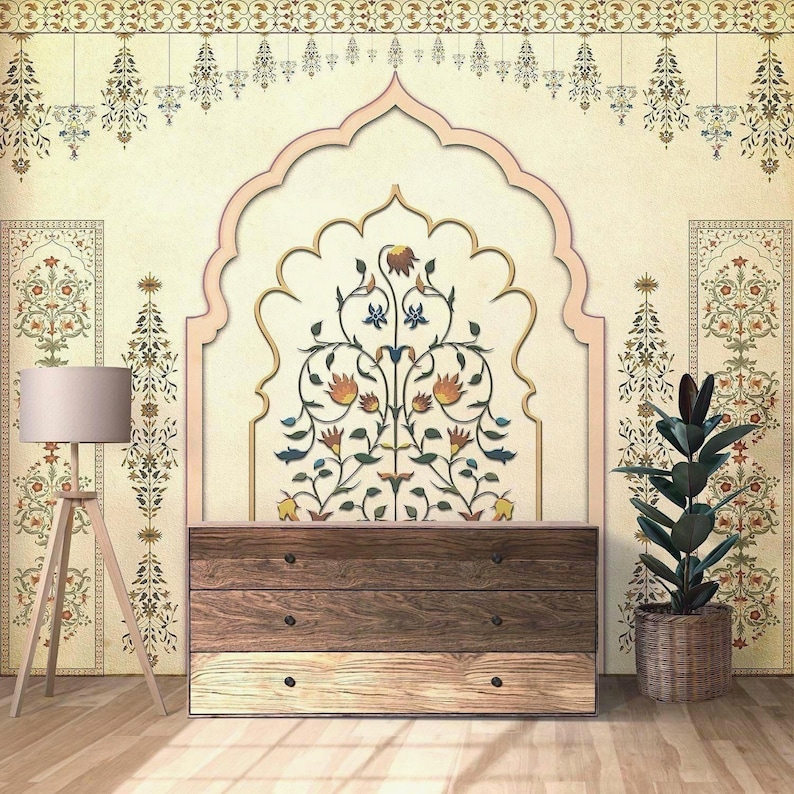 Rajasthani Jharokha Arches Wallpaper Mural for Home Decor, Luxury ...