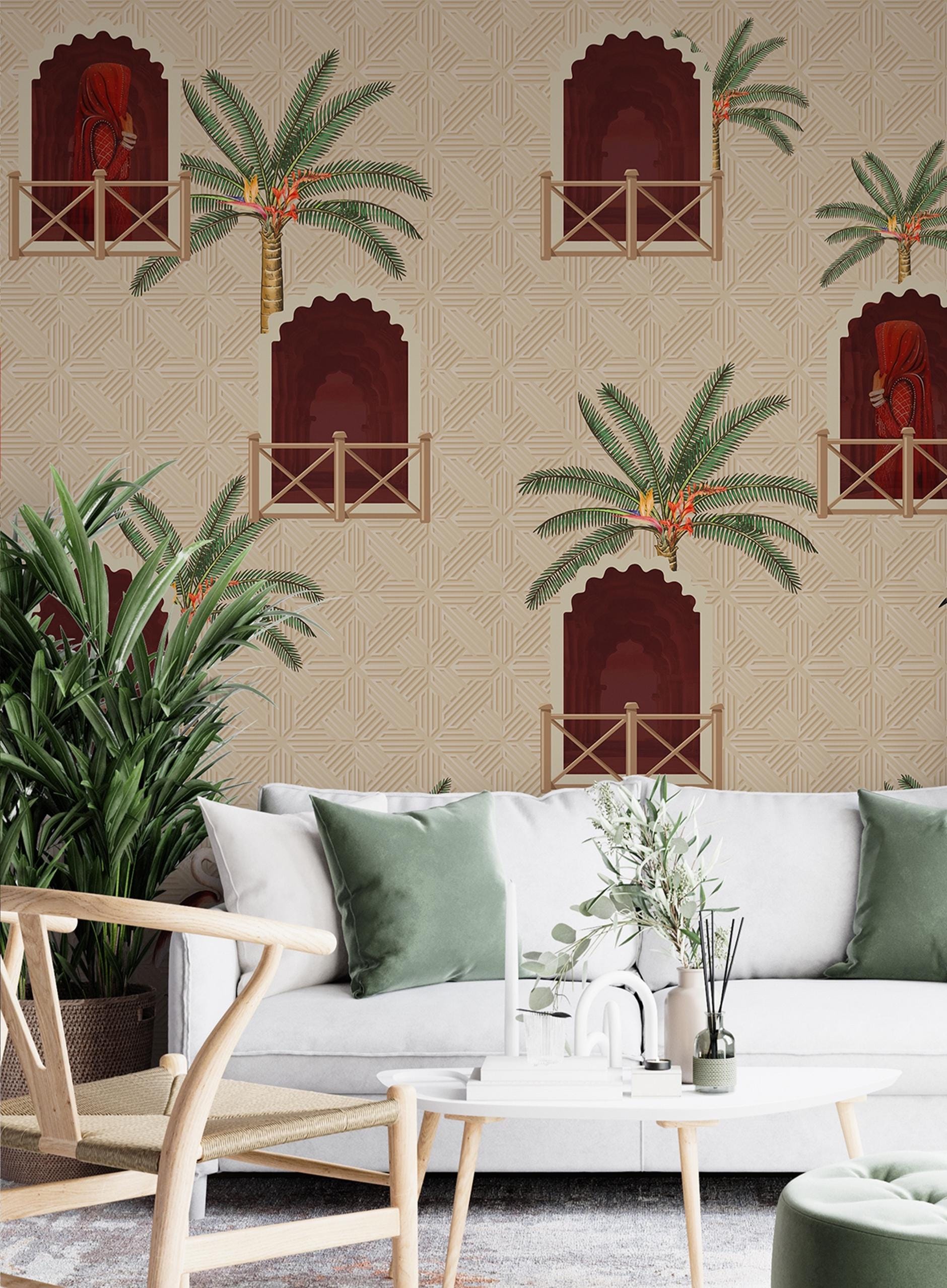 Rajasthani Cultural Heritage Wallpaper Mural | Indian Jharokha Wall ...