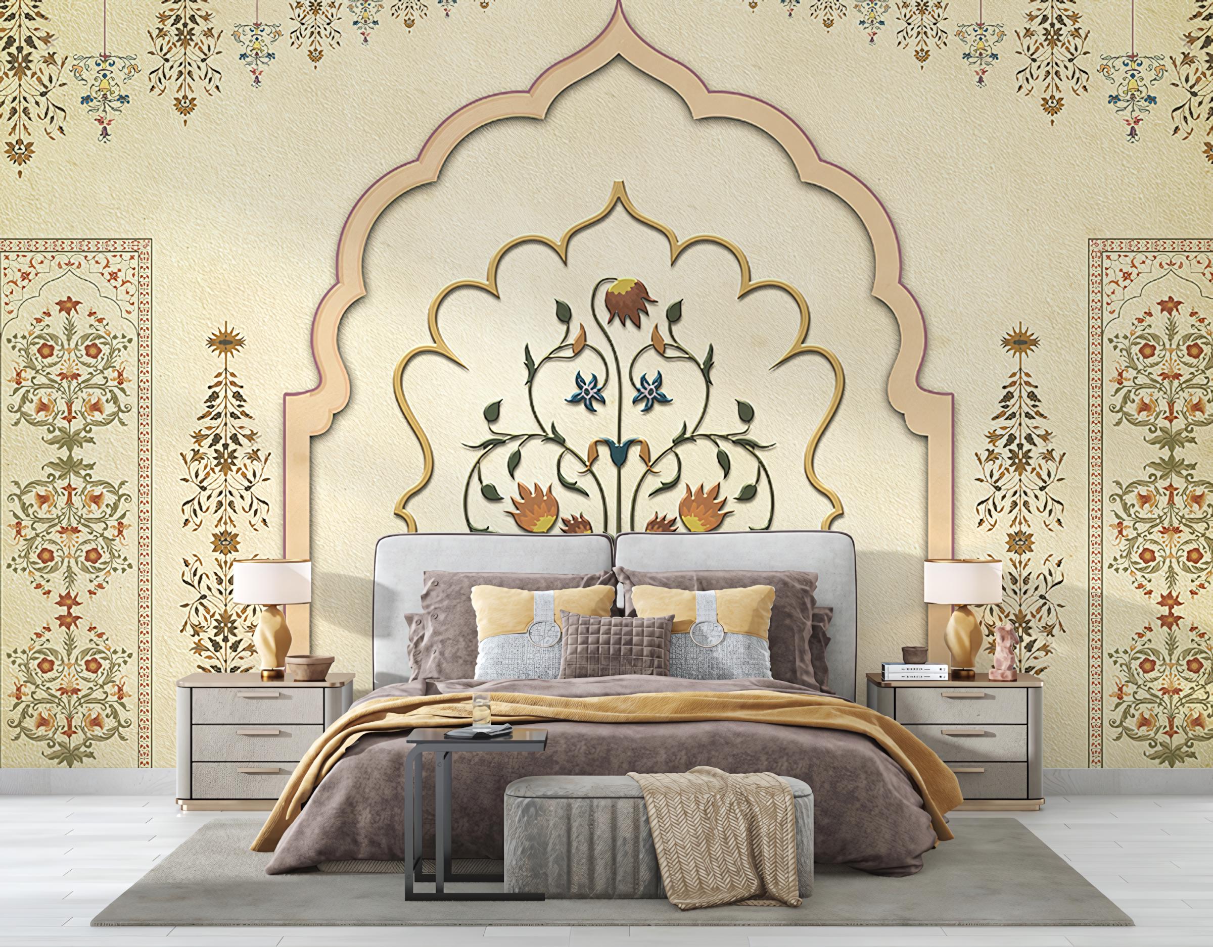Rajasthani Jharokha Arches Wallpaper Mural for Home Decor, Luxury ...