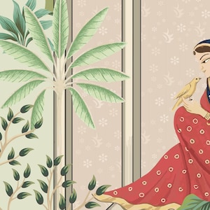 Mughal Garden Peacock Wallpaper - Indian Rajasthani Jharokha Art ...