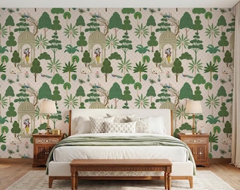 Krishna Pichwai Wallpaper Mural | Radha Krishna Wall Decor | Srinathji Cow & Peacock Wall Covering | Custom Size Spiritual Mural for Home