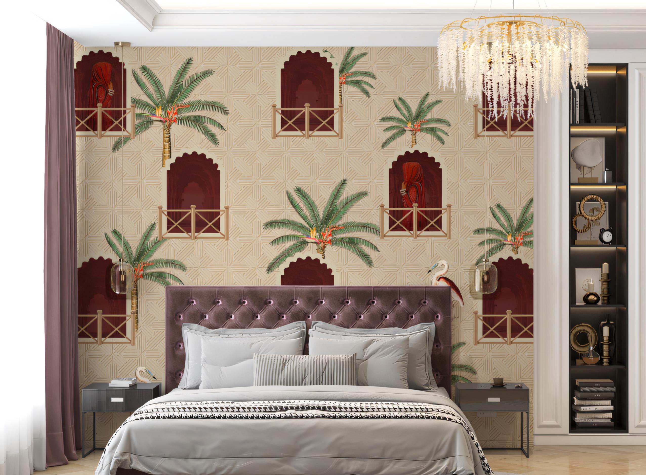 Rajasthani Cultural Heritage Wallpaper Mural | Indian Jharokha Wall ...