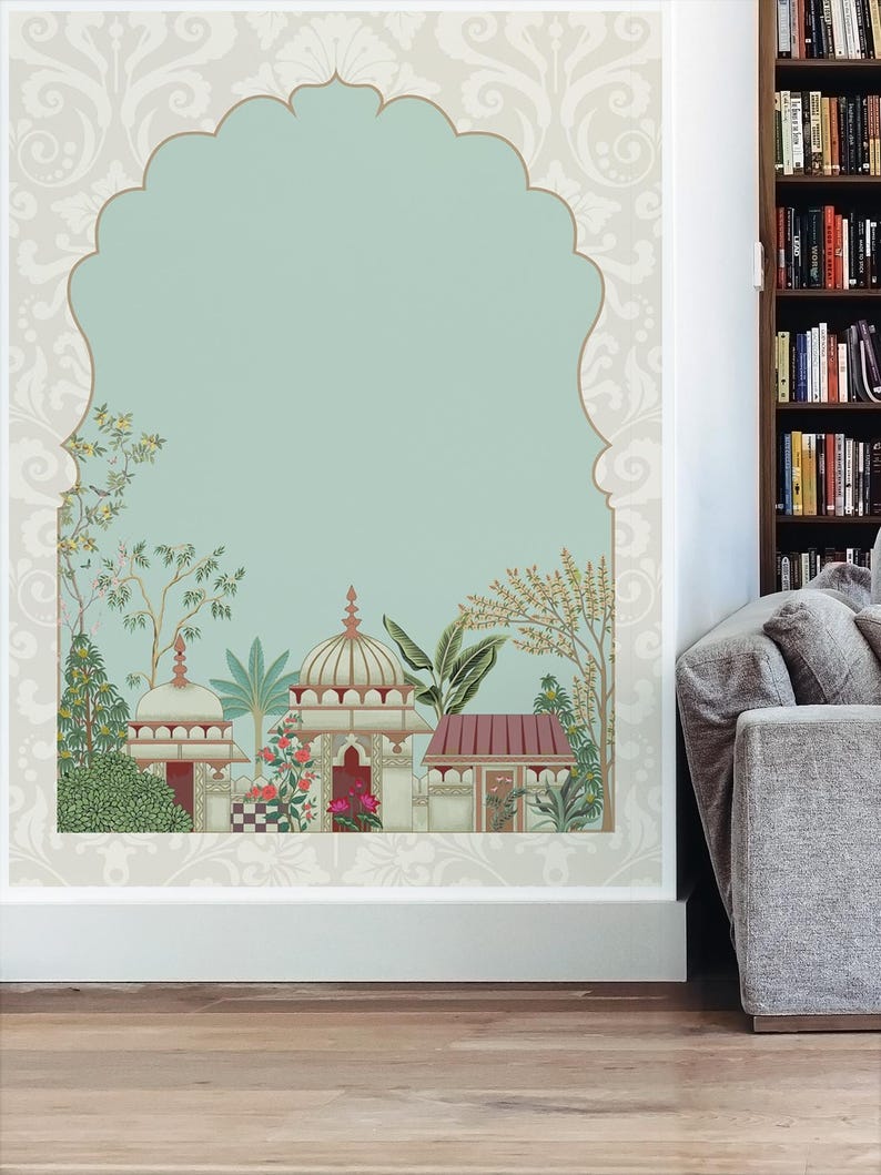 Traditional Mughal Garden Archway Palace Temple Wallpaper Mural for ...