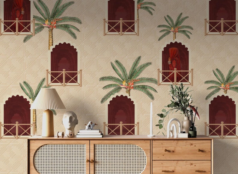 Rajasthani Cultural Heritage Wallpaper Mural | Indian Jharokha Wall ...