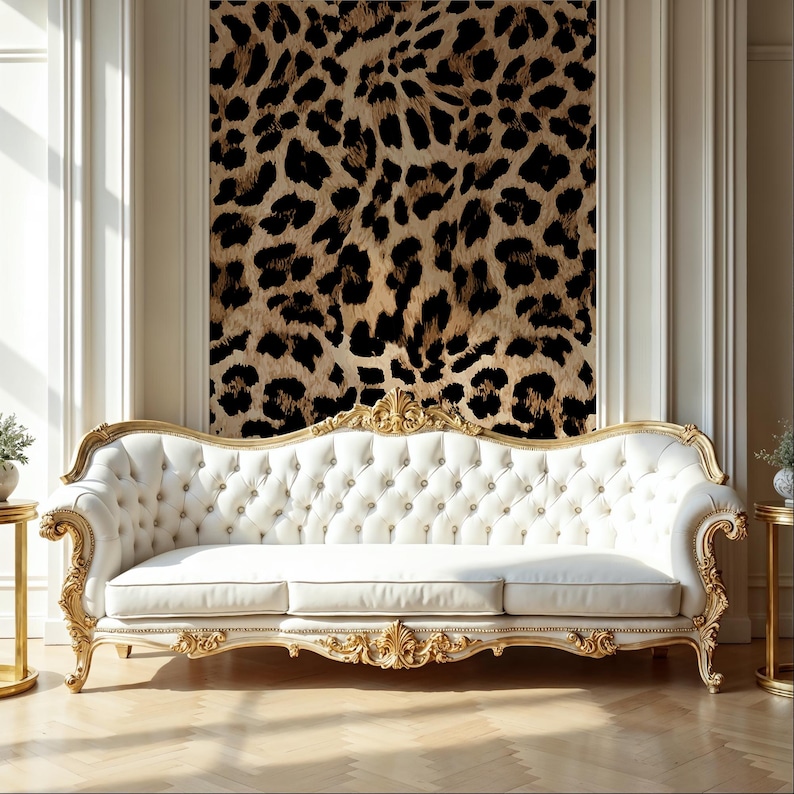 Leopard Skin Print Wallpaper, Leopard Animal Mural, Black Leopard Wall ...