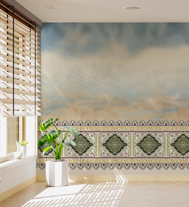 Mughal Garden Fence Indian Wallpaper | Intricate Mughal Art Wall Mural ...