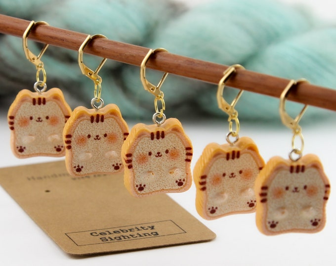 Kitten Toasts! - 5 Stitch Markers for Knitting and Crochet!