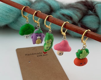 Meet your veggies! - 5 Stitch Markers for Knitting and Crochet!